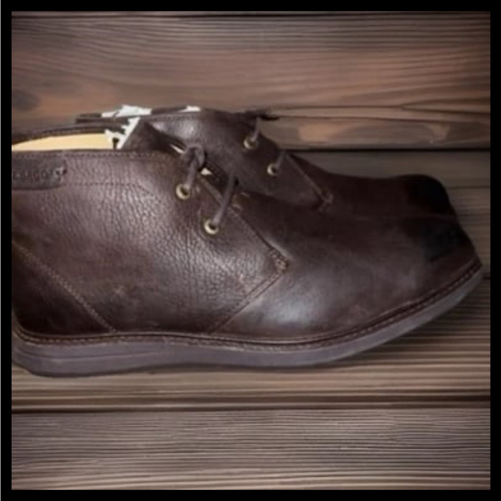 Sebago Brown Rugged Leather Lace Up Reese Chukka Ankle Boots Mens Size 11.5W